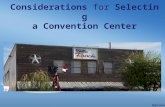Considerations for selecting a convention center