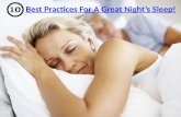 Top 10 Tips For A Great Nights Sleep