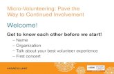 Micro-Volunteering: Pave the Way to Continued Involvement