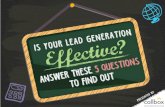 Is your Lead Generation Effective? Answer these 5 questions to find out