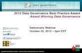 Award Winning Data Governance 2012