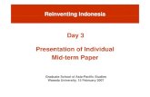 Day 3: Presentation of Individual Mid-term Paper