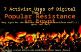 7 Activist Uses of Digital Tech:  Popular Resistance in Egypt