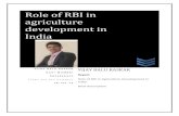 Report on Role of RBI in agriculture development in India