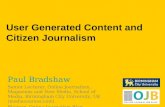 User generated content and citizen journalism