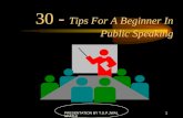 Thirty Tips for Public Speaking Tyros