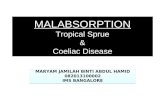 Malabsorption in tropical sprue & coeliac disease
