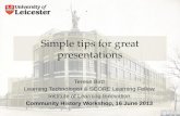 Simple tips for great presentations