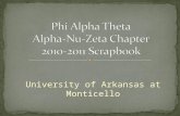 Phi Alpha Theta: Alpha-Nu-Zeta Chapter 2010-2011 Scrapbook
