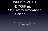 BYOiPad Parent Briefing, July 31, 2012