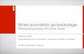 When journalists go backstage: Reassessing privacy for social media