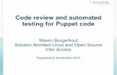 Code review and automated testing for Puppet code