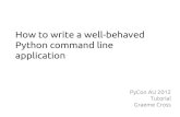 How to write a well-behaved Python command line application