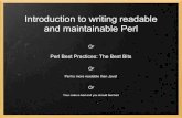 Introduction to writing readable and maintainable Perl