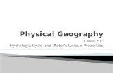 Pg class20-water's unique, hydro cycle