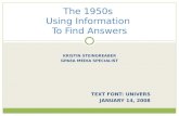 The 1950s – Using Information To Find Answers