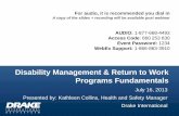 Disability Management and Return to Work Programs Fundamentals