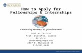 How to apply for fellowships & internships (fall 2010)