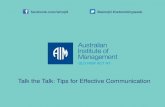 Talk the Talk: Tips for Effective Communication - AIM Open House presentation