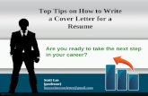 Top Tips on How to Write a Cover Letter for a Resume