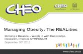 Managing obesity   the rea lities striking a balance