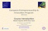 European Entrepreneurship & Innovation @ Stanford - Course Introduction & Overview Winter 2010 - Stanford Engineering - Burton Lee ME421 - Jan410