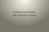 Adding hyperlinks top college choices