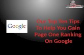 Top Tips For Google