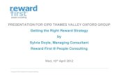 Getting the Right Reward Strategy by Sylvia Doyle Reward First People Consulting -  April 2012