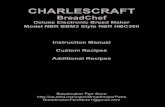 Charlescraft BreadChef Breadmaker Model BBM3 Style HBC300 Instruction Manual & Recipes
