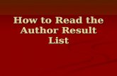 How to Read the Author Search Results List