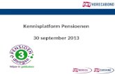 Kennisplatform Pensioenen 30 september 2013. 10.00 – 10.30 uur Inloop met koffie/thee 10.30 – 10:35 uurOpening 10:35 – 11:30 uur‘Pensioen aan de hand.