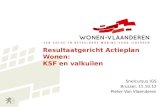 Resultaatgericht Actieplan Wonen: KSF en valkuilen Snelcursus IGS Brussel, 11.10.12 Pieter Van Vlaenderen.