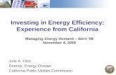 Julie Fitch - Investing in Energy Efficiency: Experience from California