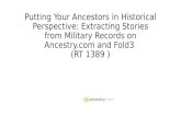 Putting Your Ancestors in Historical Perspective: Extracting Stories from Military Records on Ancestry.com and Fold3