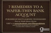 7 Remedies to a Wafer Thin Bank Account