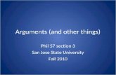 Arguments (and other things)