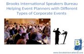 Brooks International Speakers Bureau Helping Event Planners with Different Types of Corporate Events
