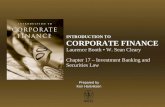 Investment Banking and Securities Law