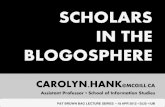 Scholars in the Blogosphere