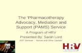 DrugInfo seminar: The Pharmacotherapy, Advocacy, Mediation and Support (PAMS) Service