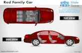 Red family car vehicle transportation top view powerpoint presentation templates.