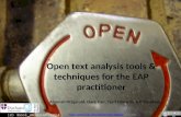 Open text analysis tools & techniques for the eap practitioner