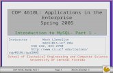 Introduction to MySQL - Part 1