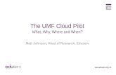 The UMF Cloud Pilot