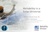Reliability in the Solar Universe