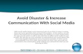 Avoid disaster & increase communication with social media