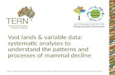 Vast lands and variable data: patterns and processes of mammal decline. Chris Johnson ACEAS Grand 2014