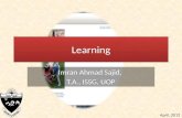 Learning (Psychology) Lecture notes by Imran Ahmad Sajid