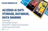 Accesso ai Dati in Windows Phone: Isolated Storage, Database e Data Sharing